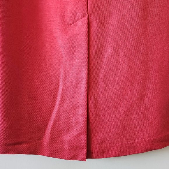 Liz Claiborne Emma James Barbie Pink Linen Blend Button Down Midi Skirt Size 14 - Picture 6 of 11